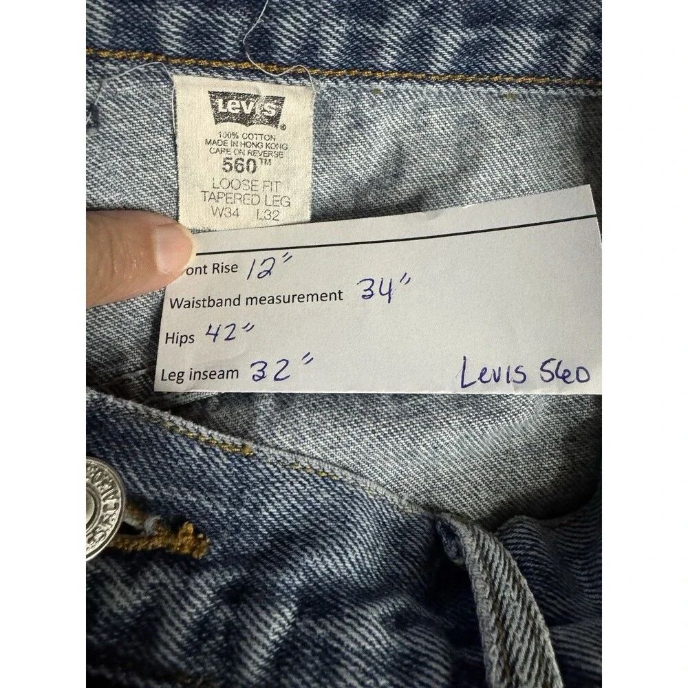Levi's 560 Jeans Men's 34x32 Blue Medium Wash Relaxed Comfort Fit Baggy Y2K 2002